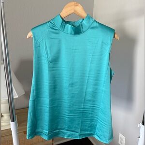 NEW Teal Satin Sleeveless Top‎ Size L